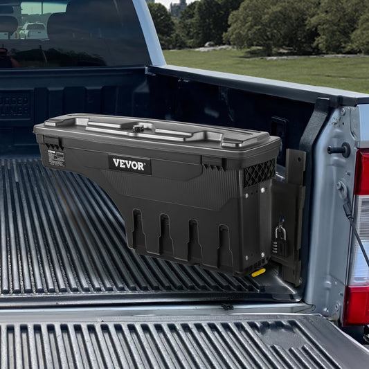 010777642348 - VEVOR Spacious Wheel Well Toolbox for Trucks, Lockable & Waterproof