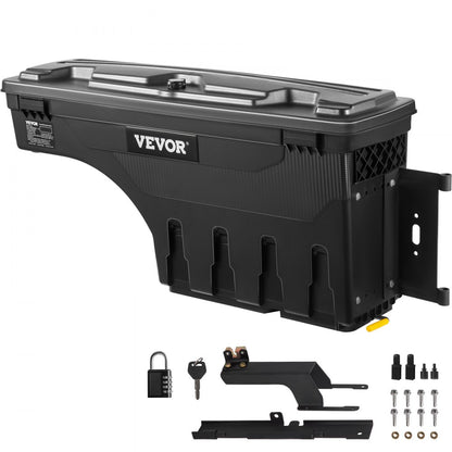 010777642348 - VEVOR Spacious Wheel Well Toolbox for Trucks, Lockable & Waterproof