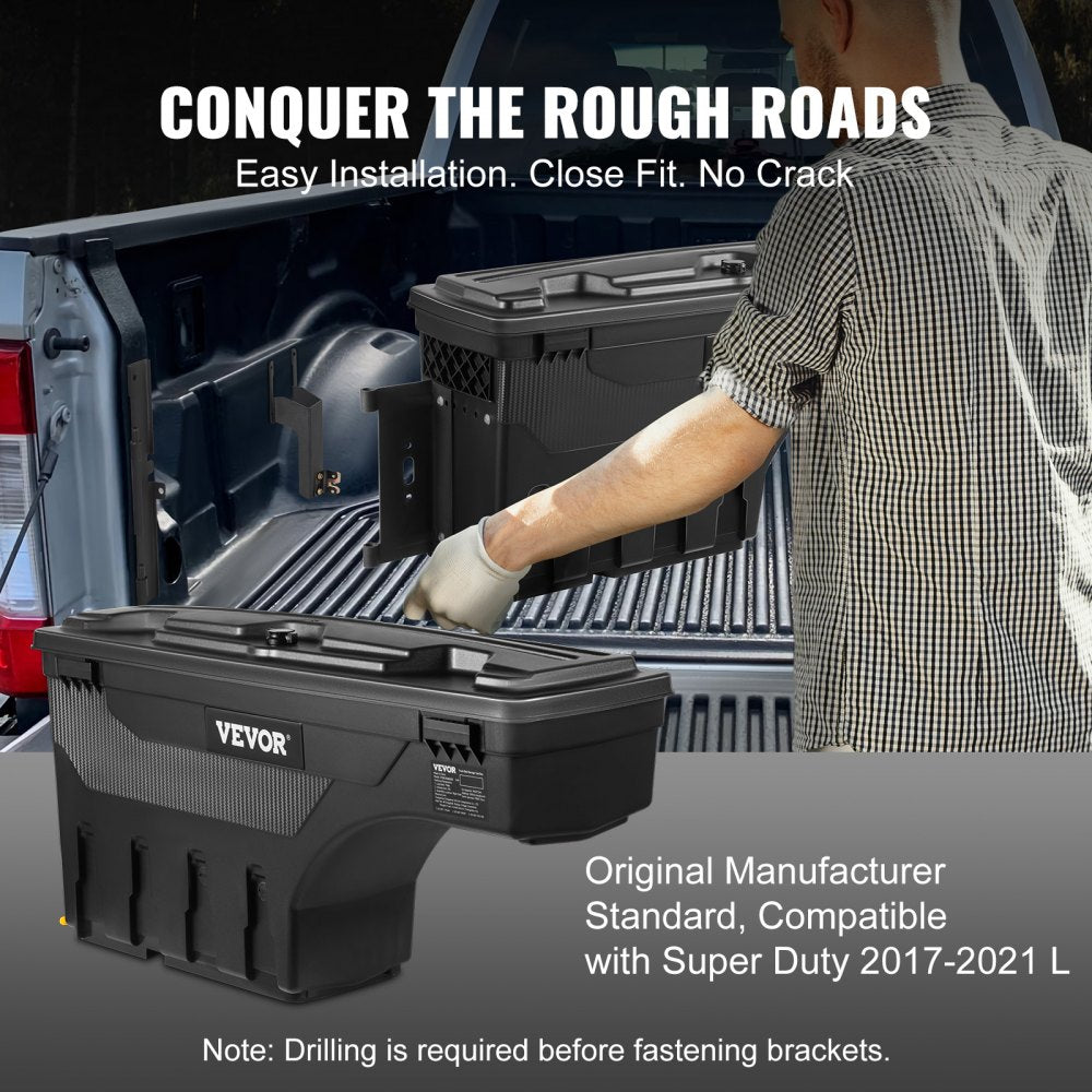 010793366513 - Waterproof Lockable ABS Truck Bed Storage Box for Ford Super Duty