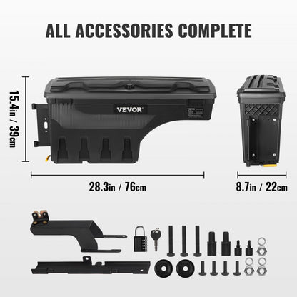 010793366513 - Waterproof Lockable ABS Truck Bed Storage Box for Ford Super Duty