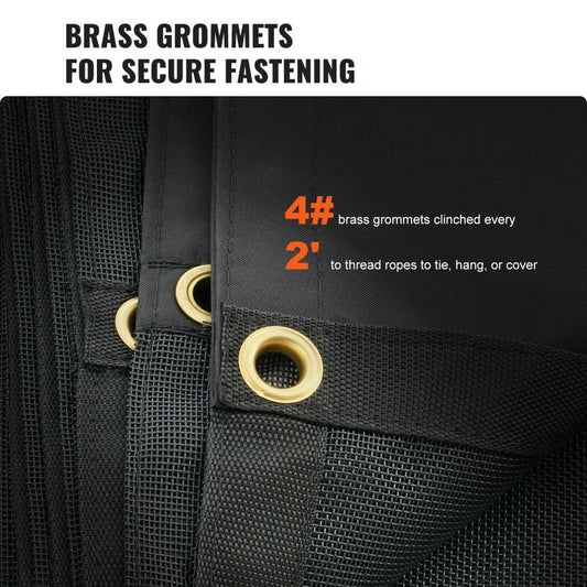 7x18 ft - Heavy-Duty PVC Mesh Dump Truck Tarp with Brass Grommets