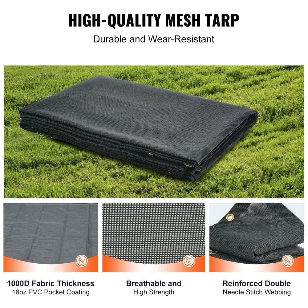 7x22 ft Heavy-Duty Mesh Tarp for Dump Trucks and Trailers