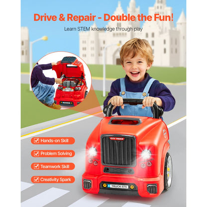 D001-2 - Kids' 60-Piece Car Engine Repair Set with Sounds
