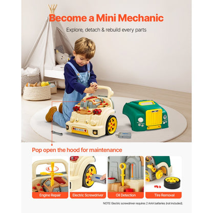 D001-3 - VEVOR Kids Mechanic Engine Play Set with Tools & Lights