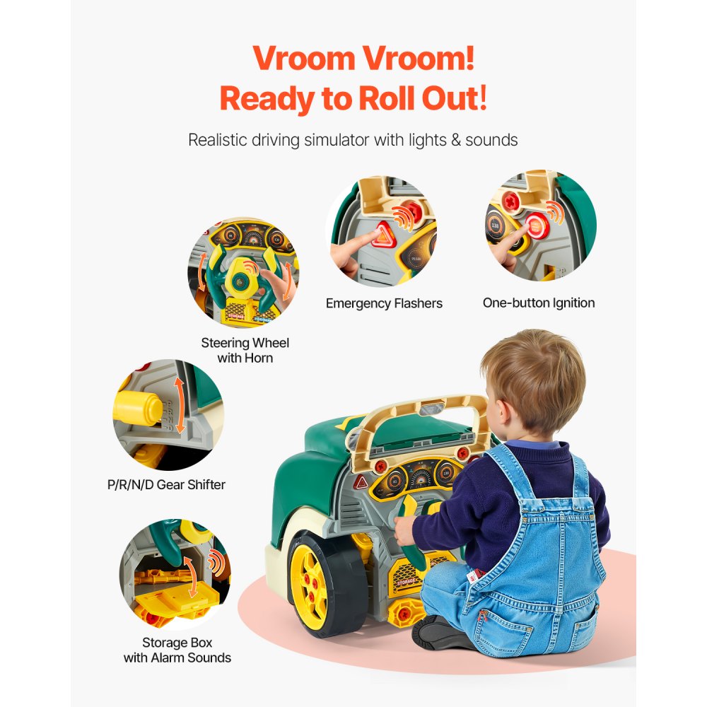 D001-3 - VEVOR Kids Mechanic Engine Play Set with Tools & Lights