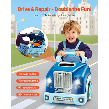 D001-4 - Interactive Engine Repair Toy for Kids with Tools & Sounds