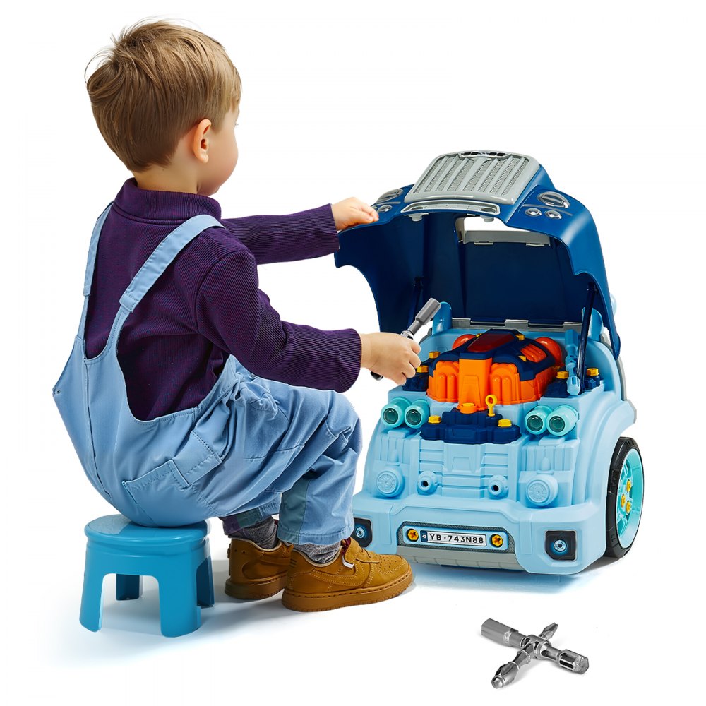 D001-4 - Interactive Engine Repair Toy for Kids with Tools & Sounds
