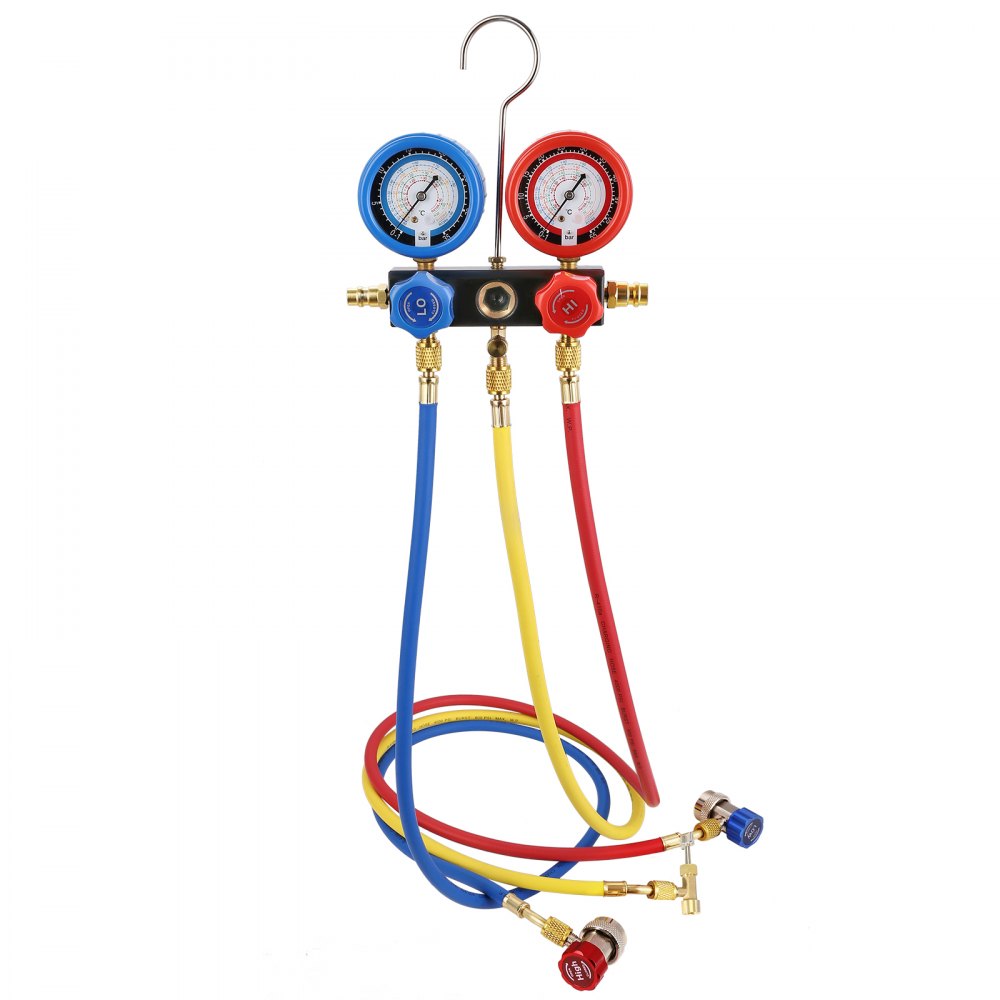TW-1.5K(R32) - Efficient 1/4 HP Vacuum Pump & Manifold Gauge Set, 4 CFM