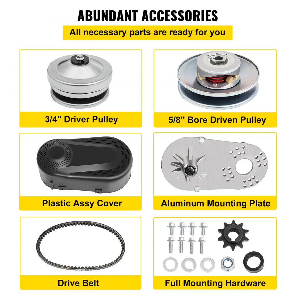 VV-TC-10 - High-Performance Go-Kart Torque Converter Kit for 4-8 HP