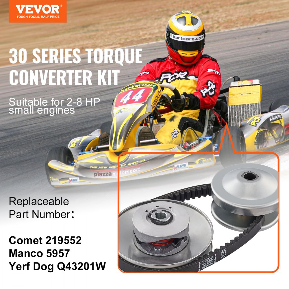 AJKDC75615875725 - 30 Series Go-Kart Torque Converter for 2-8 HP Engines