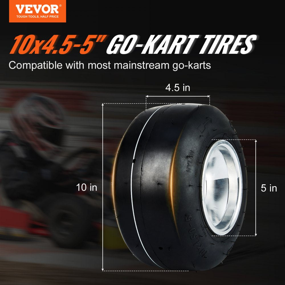 10×4.50-5 4PR/TL P607G - VEVOR 10" Go-Kart Tires, 130 lbs Capacity