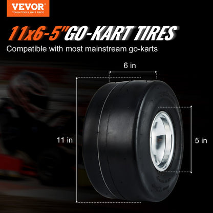 11×6.00-5 4PR/TL P607G - High-Elasticity Go-Kart Tires with 185 lbs Capacity
