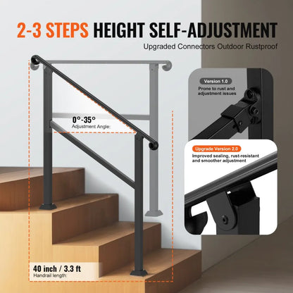 KD-23 - Durable Adjustable Handrails for Safe Outdoor Steps