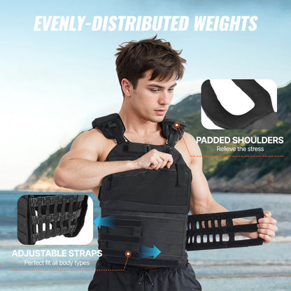 JS-VEST010 - Adjustable 3.5-40 lbs Weighted Vest for Customized Workouts