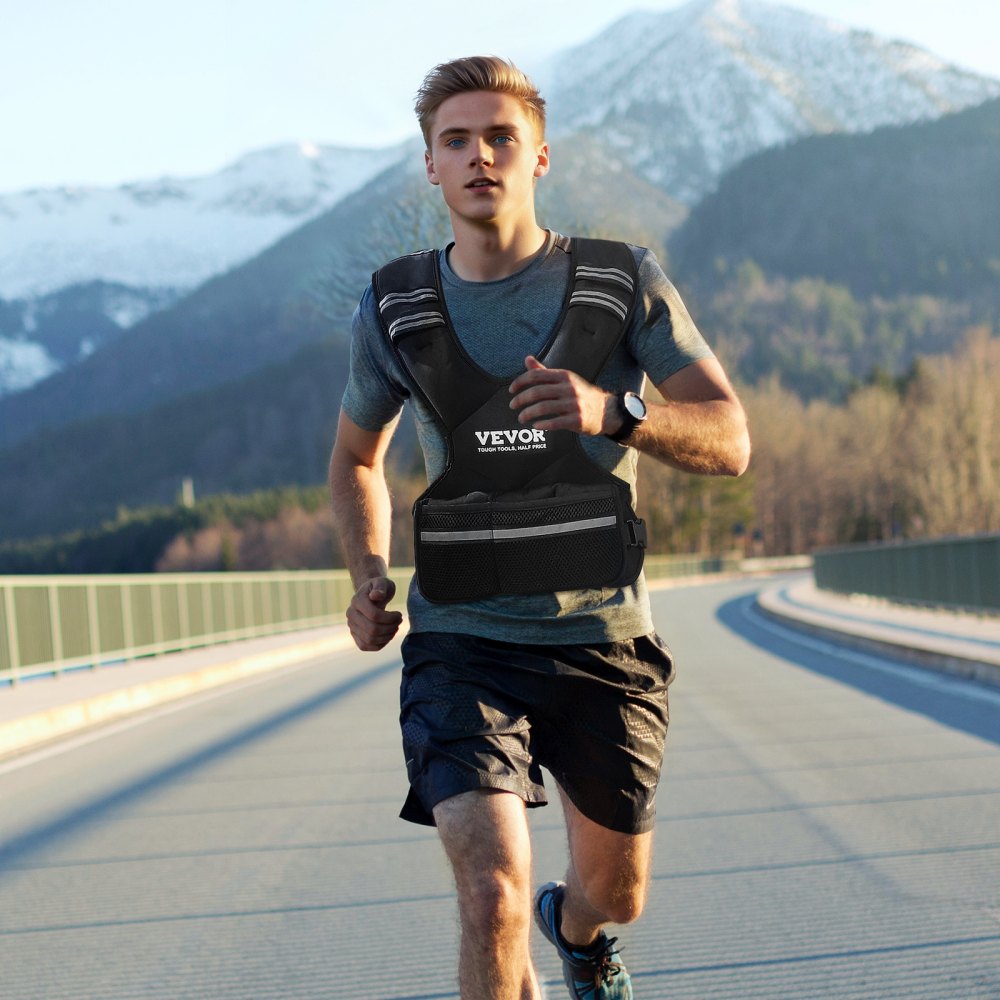 JS-VEST006-1 - Neoprene Adjustable Weighted Vest, 11-20 lbs, Breathable Design