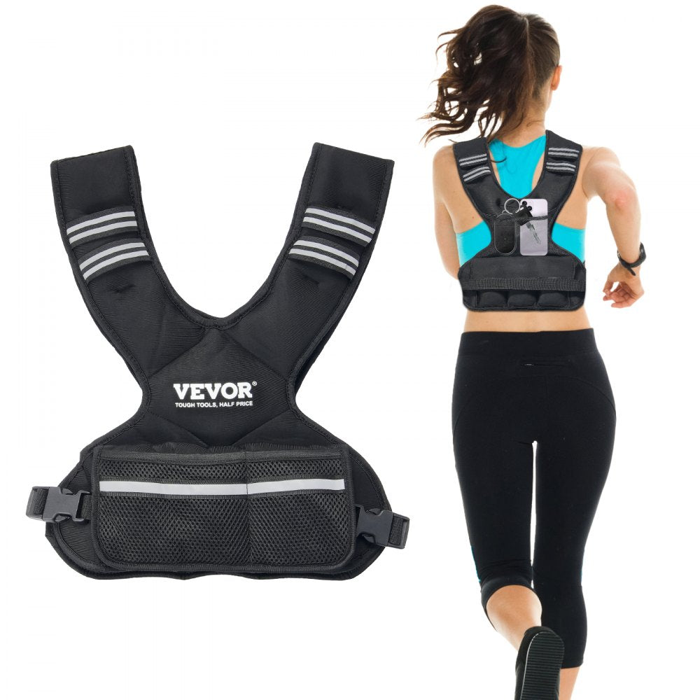 JS-VEST006-1 - Neoprene Adjustable Weighted Vest, 11-20 lbs, Breathable Design