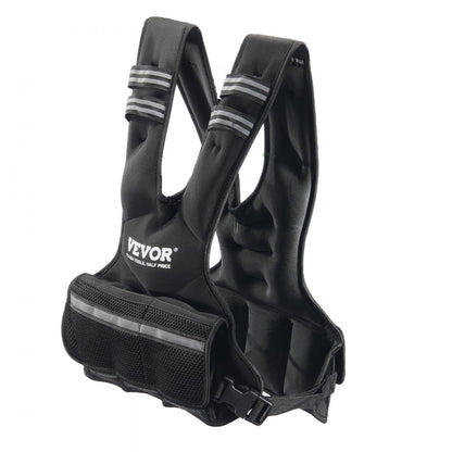 JS-VEST006-1 - Neoprene Adjustable Weighted Vest, 11-20 lbs, Breathable Design