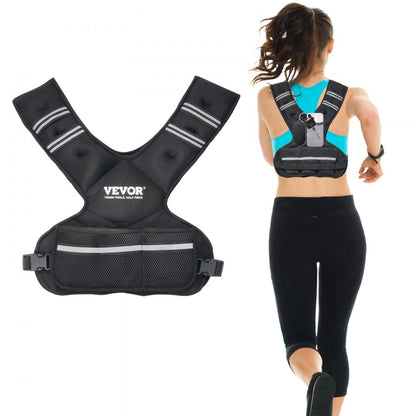 JS-VEST006-2 - Adjustable Neoprene Weighted Vest 20-32 lbs with Reflective Trim