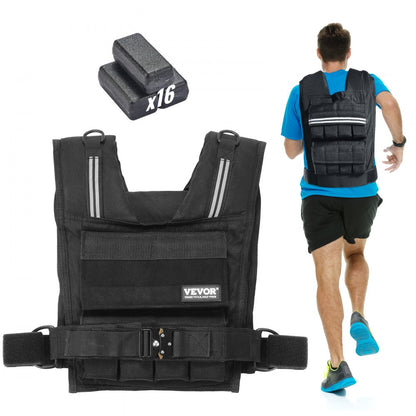 JS-VEST007 - 35lbs Adjustable Nylon Weighted Vest for Enhanced Training