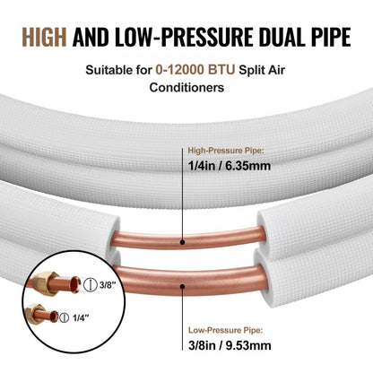JSY-SS-SKU7 - 16ft Copper Mini Split Line Set for HVAC Systems