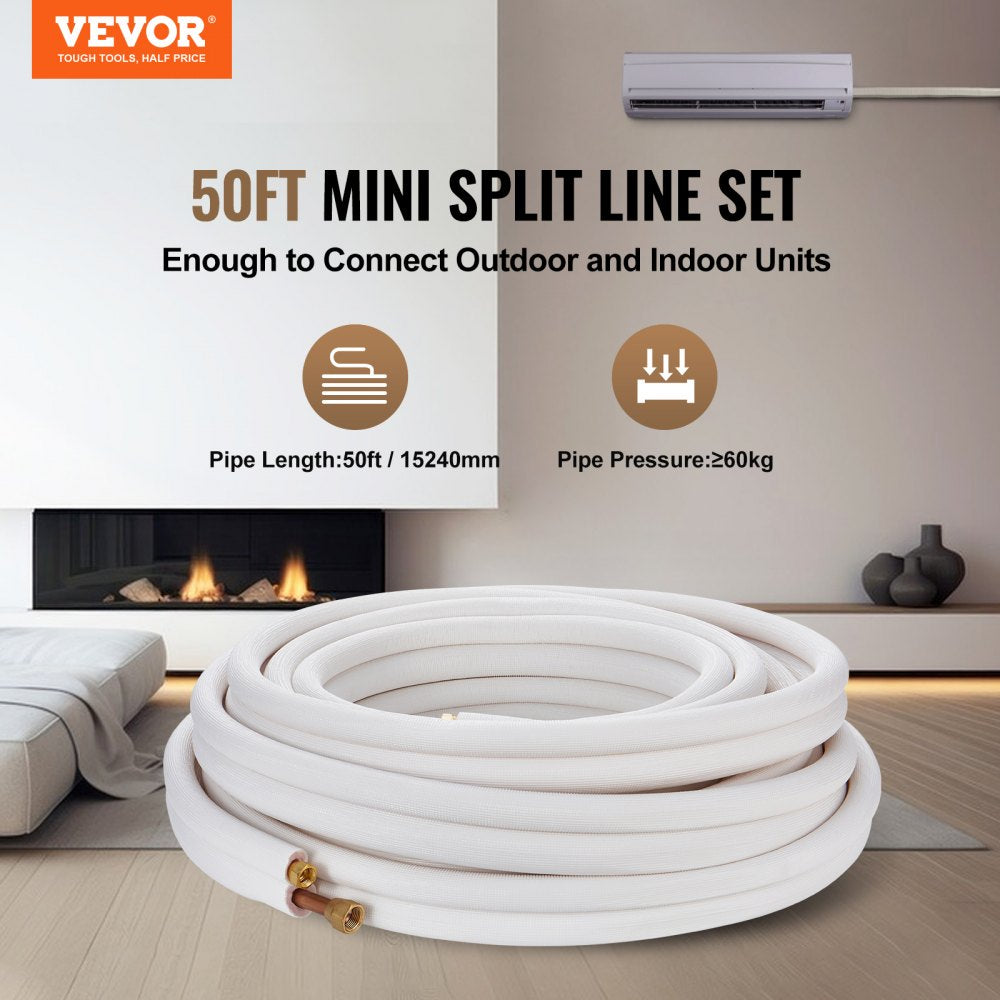 JSY-SS-SKU6 - 50FT Copper Mini Split Line Set with Insulation