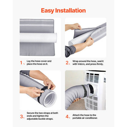 T741 - Heat-Resistant AC Hose Cover, 5" & 5.9" Diameter, Easy Install