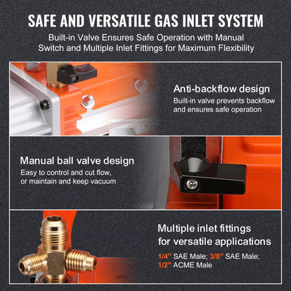 2TW-2G - VEVOR 2-Stage Rotary Vane Vacuum Pump for HVAC, 5 CFM