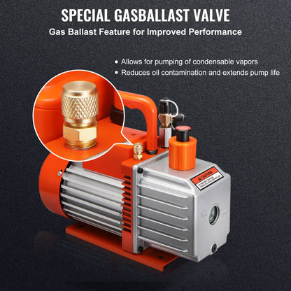 VP245 - 5 CFM Portable Vacuum Pump for HVAC & Refrigeration Repairs