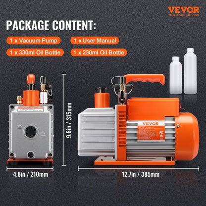VP245 - 5 CFM Portable Vacuum Pump for HVAC & Refrigeration Repairs
