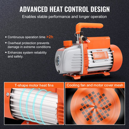 TW-1K - Compact 3.5 CFM VEVOR Vacuum Pump for HVAC & Refrigeration
