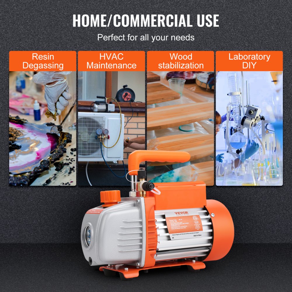 TW-1K - Compact 3.5 CFM VEVOR Vacuum Pump for HVAC & Refrigeration