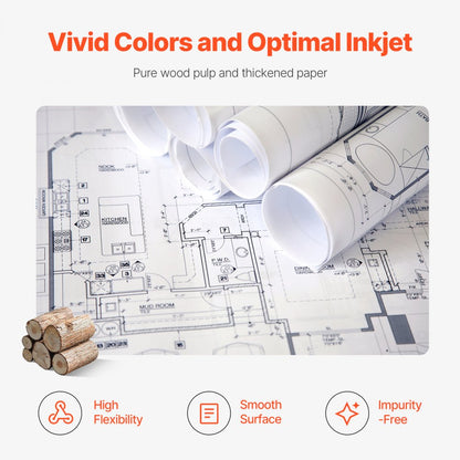 JSFL21080024P610 - 24" x 150' Wide-Format Paper Rolls, 80 g/m², 94% Opacity