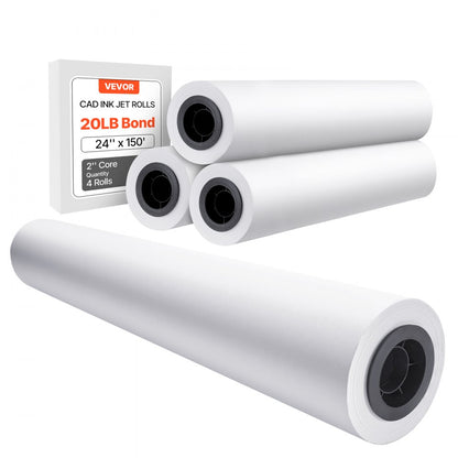 JSFL21080024P610 - 24" x 150' Wide-Format Paper Rolls, 80 g/m², 94% Opacity