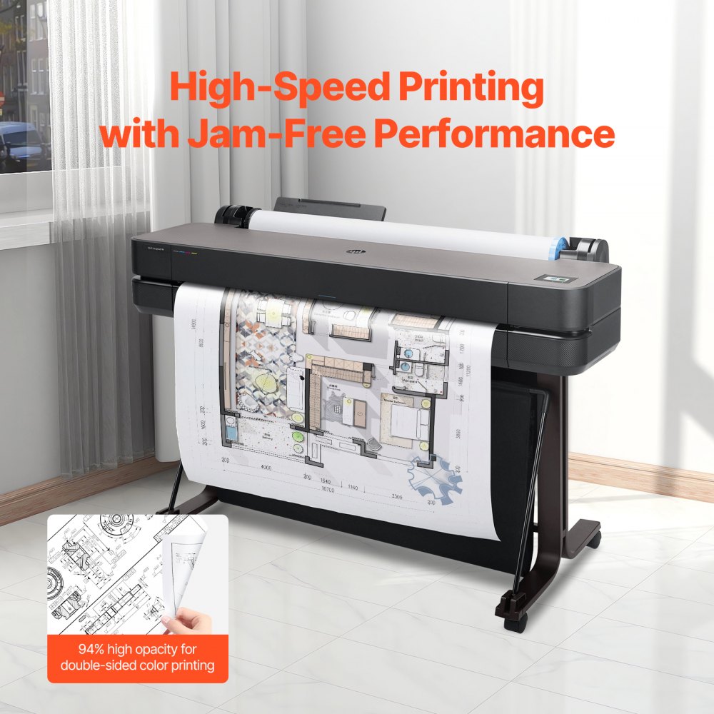 JSFL21080026P610 - 24" x 150' VEVOR Wide-Format Paper for Clear Printing
