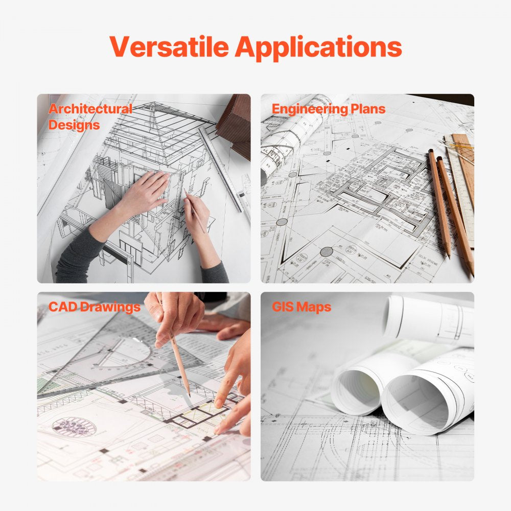 JSFL21080032P610 - 24" x 500' Plotter Paper Rolls, High Opacity & Durability