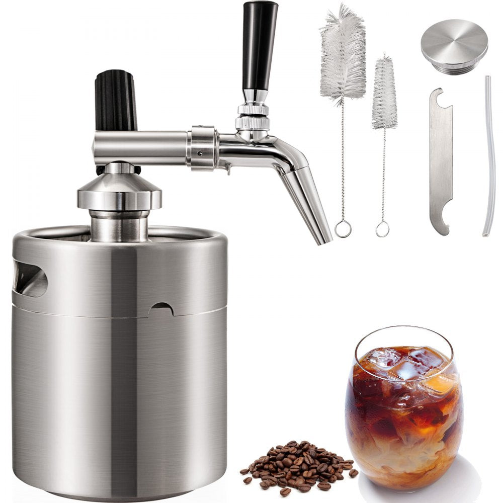 010880055922 - Portable 2L Stainless Steel Nitro Coffee Maker for Easy Brewing