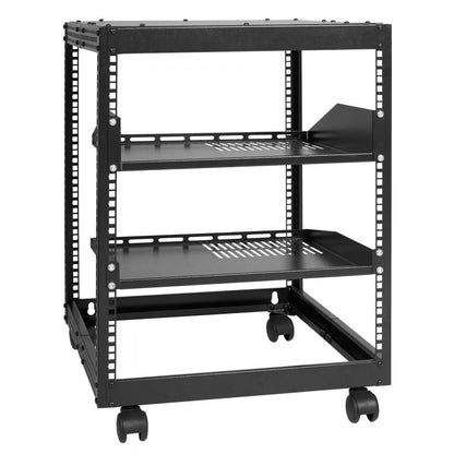 HT-W6412 - 12U Open Frame Server Rack, 23"-40" Adjustable Depth, 500 lbs