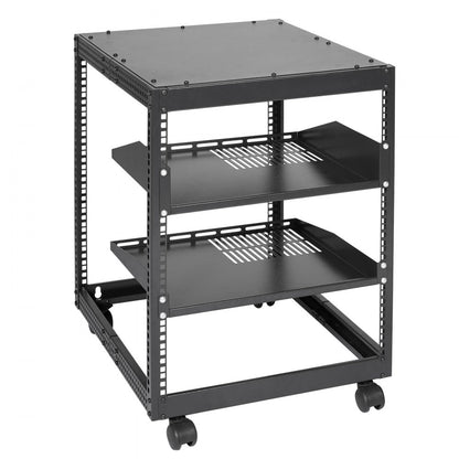 HT-W6412 - 12U Open Frame Server Rack, 23"-40" Adjustable Depth, 500 lbs