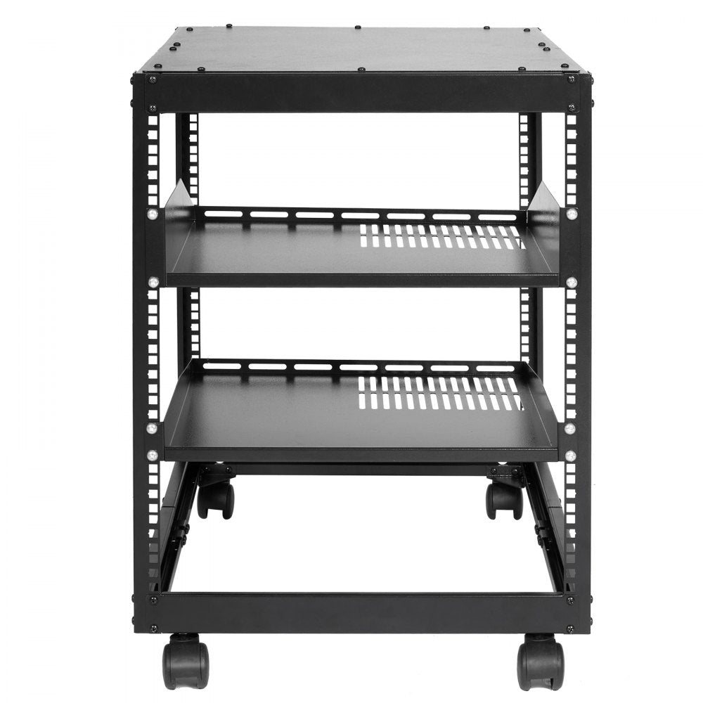 HT-W6412 - 12U Open Frame Server Rack, 23"-40" Adjustable Depth, 500 lbs