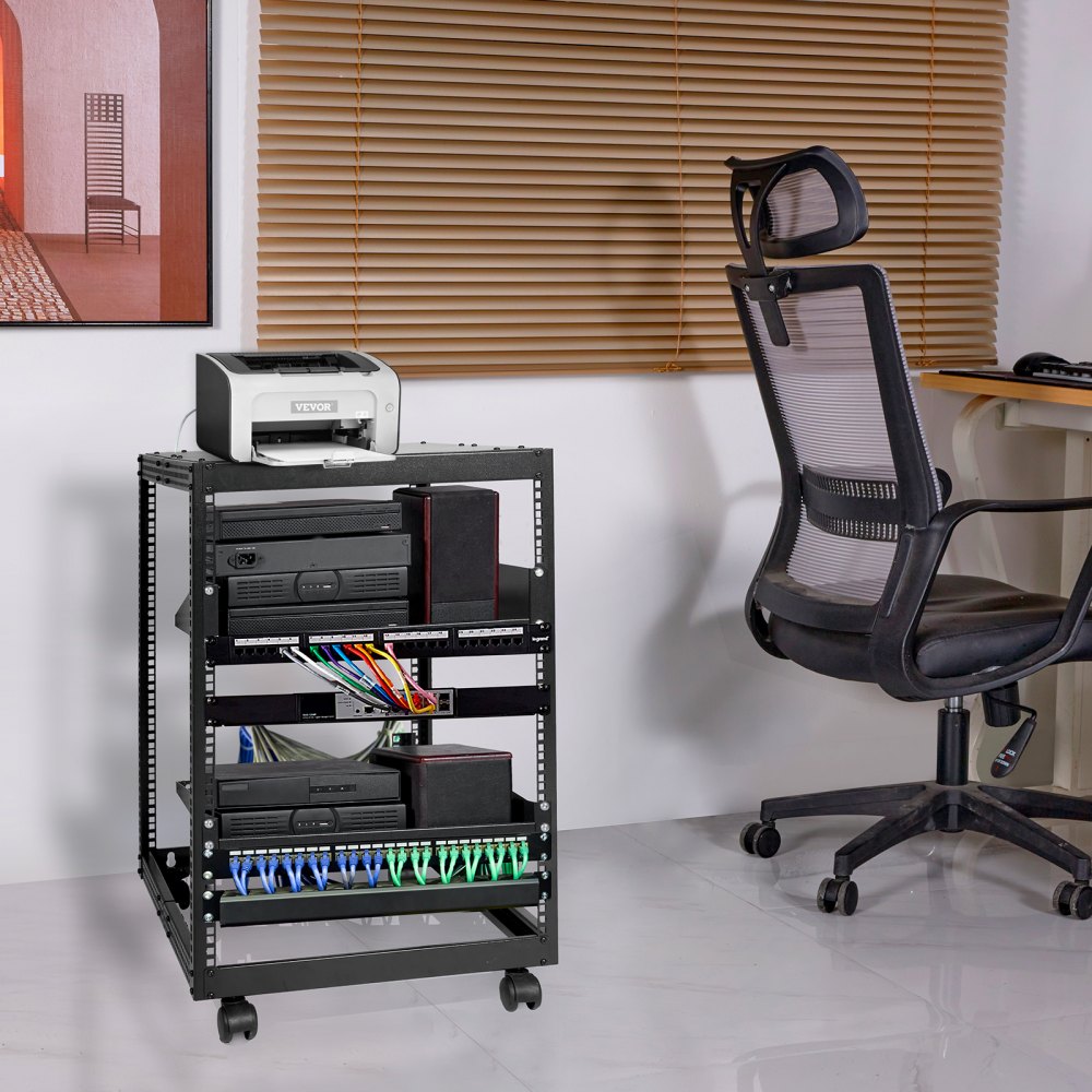 HT-W6415 - Compact 15U Open Frame Server Rack for Small Spaces