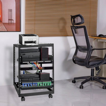 HT-W6415 - Compact 15U Open Frame Server Rack for Small Spaces