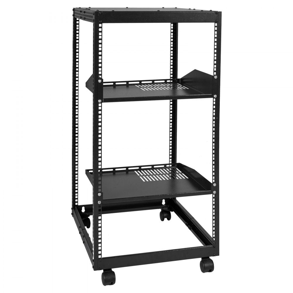 HT-W6420 - Durable 20U Open Frame Server Rack, 23'' x 20.1'' x 38.7''