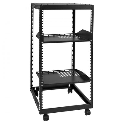 HT-W6420 - Durable 20U Open Frame Server Rack, 23'' x 20.1'' x 38.7''
