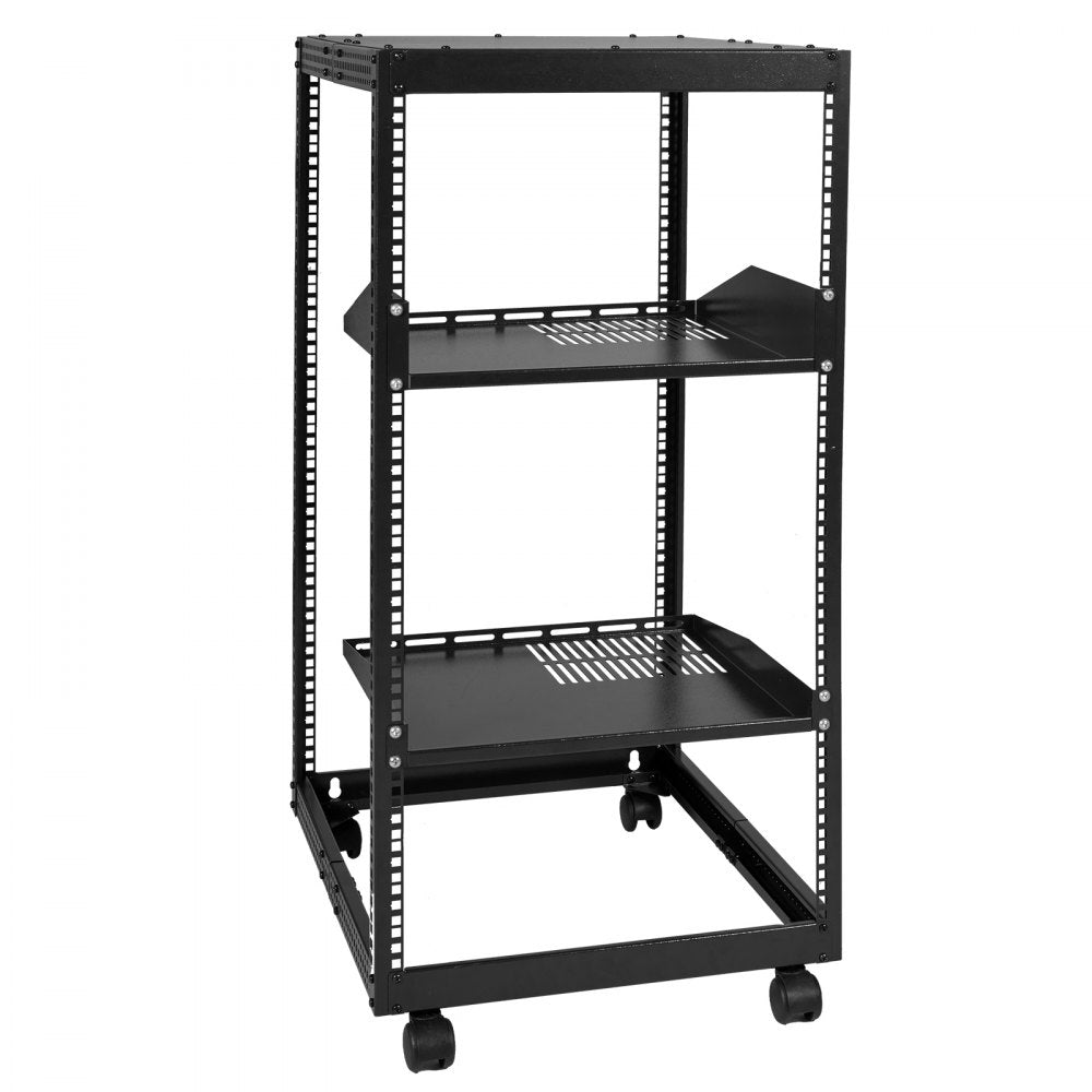 HT-W6420 - Durable 20U Open Frame Server Rack, 23'' x 20.1'' x 38.7''