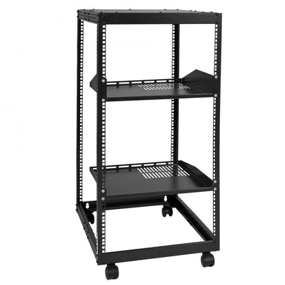 HT-W6420 - Durable 20U Open Frame Server Rack, 23'' x 20.1'' x 38.7''