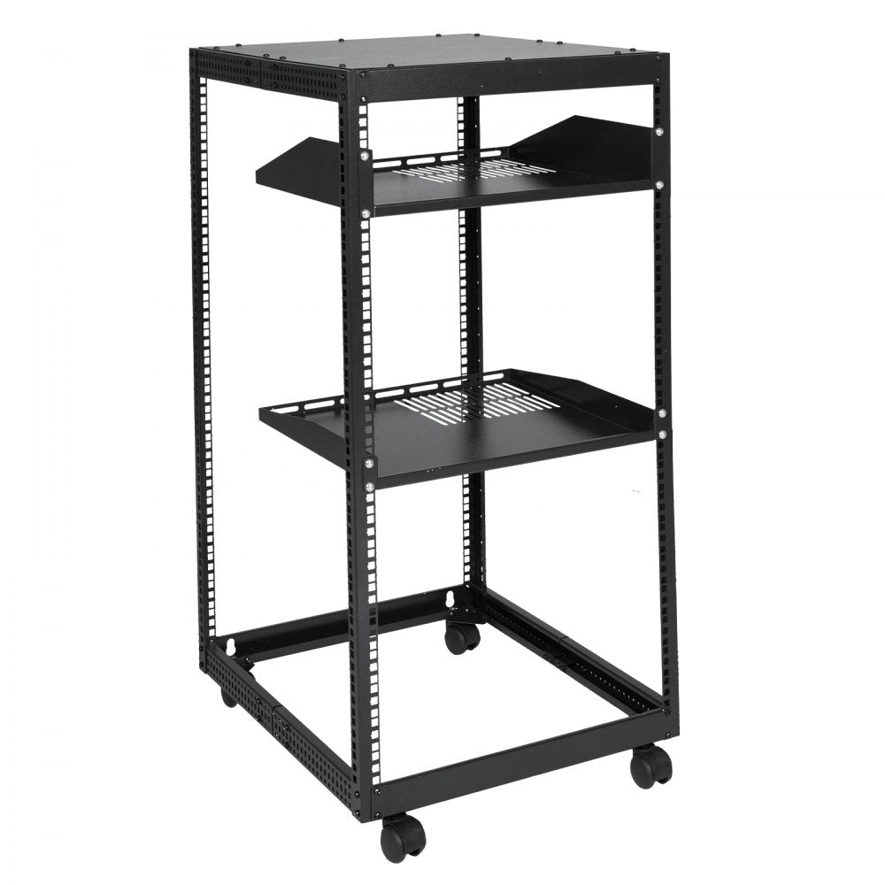 HT-W6420 - Durable 20U Open Frame Server Rack, 23'' x 20.1'' x 38.7''