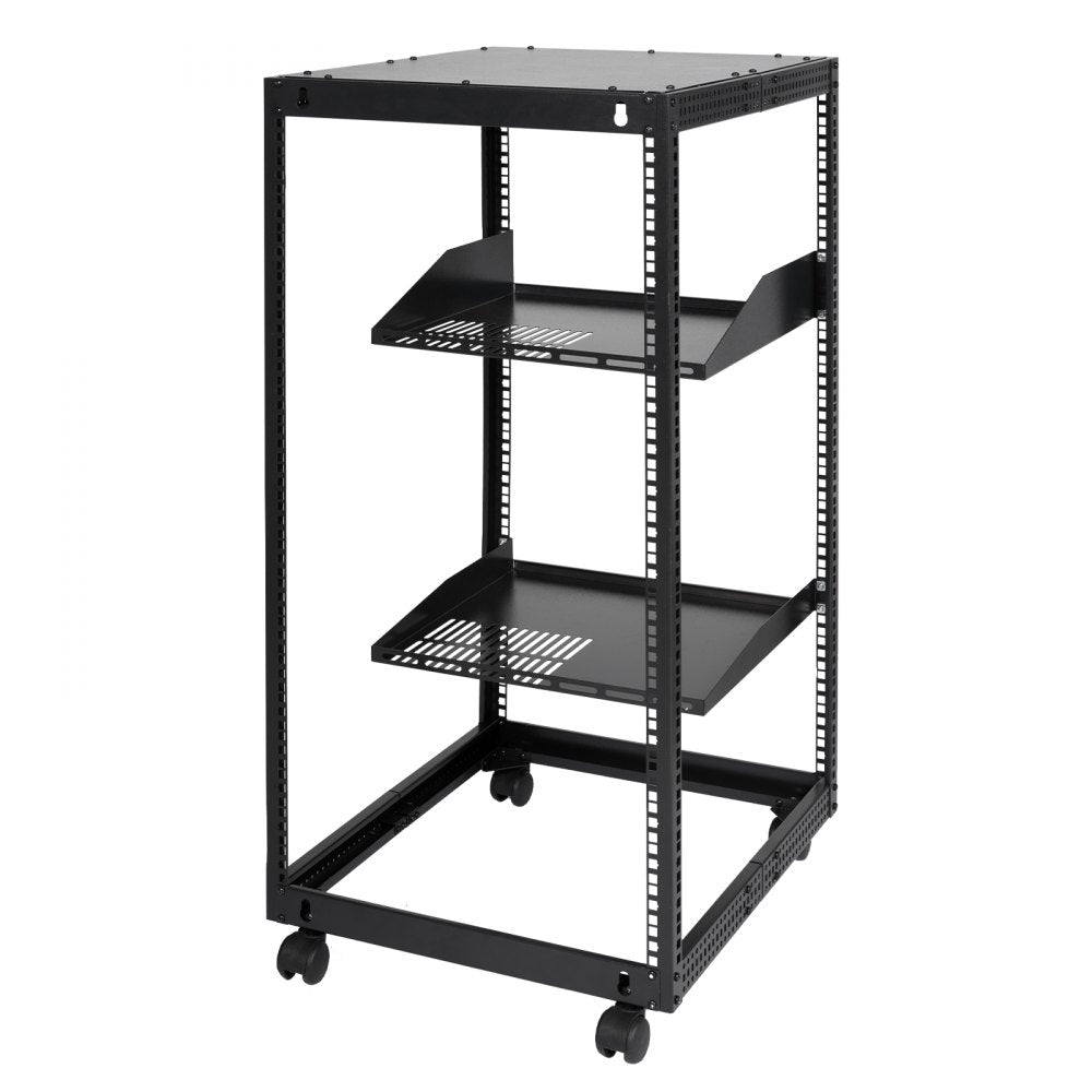 HT-W6420 - Durable 20U Open Frame Server Rack, 23'' x 20.1'' x 38.7''
