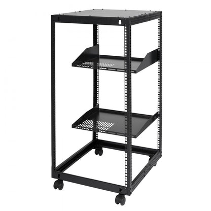 HT-W6420 - Durable 20U Open Frame Server Rack, 23'' x 20.1'' x 38.7''