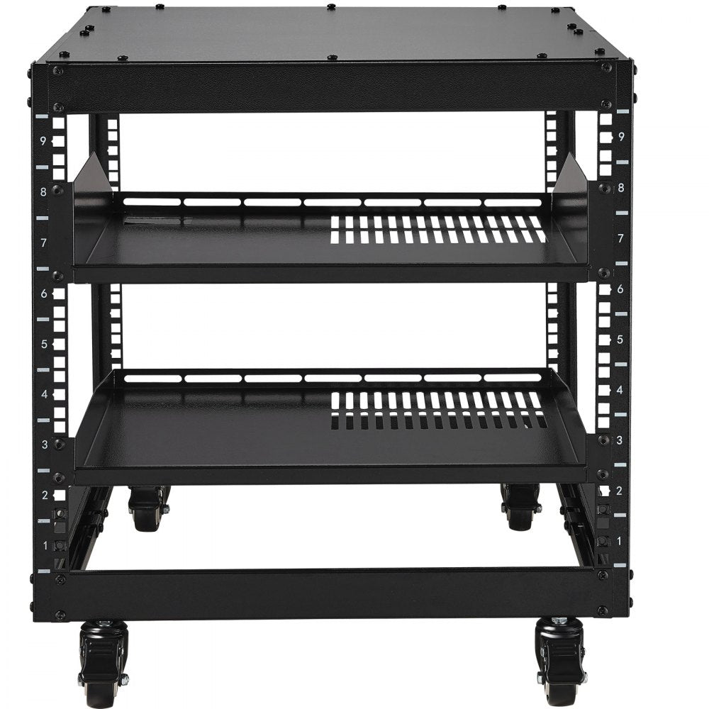 SPT-504-09 - 9U Adjustable Server Rack, 23"-40", Mobile with Accessory Kit