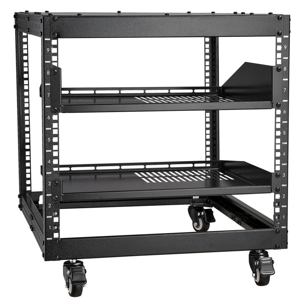 SPT-504-09 - 9U Adjustable Server Rack, 23"-40", Mobile with Accessory Kit
